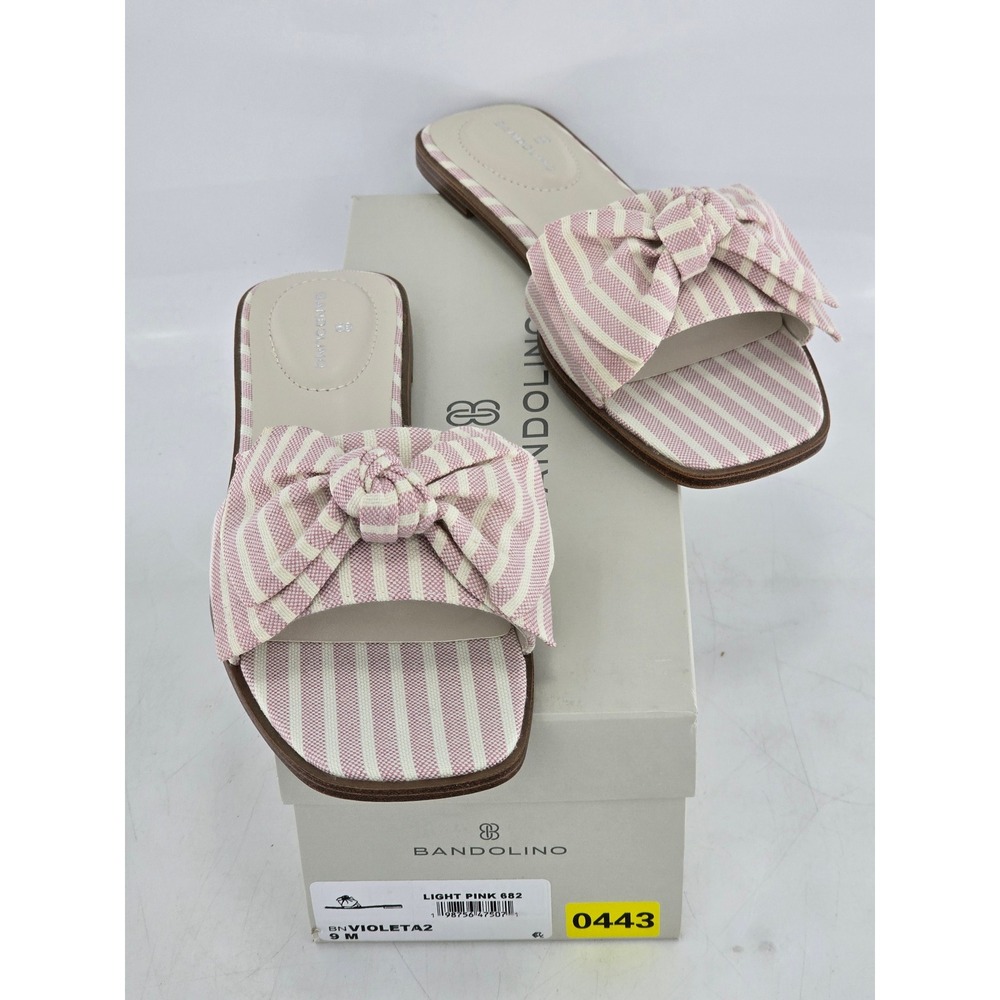 Bandolino Violeta2 Sandals Women 9 M Light Pink Stripe Bow - New